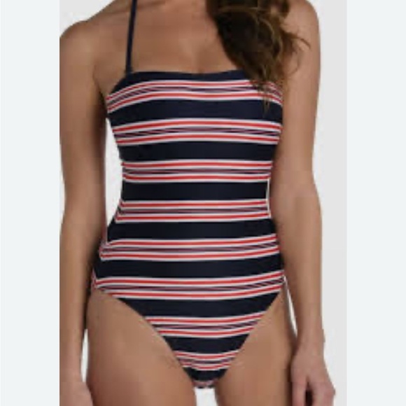 La Blanca Other - La Blanca Navy and Red Striped One-Piece Swimsuit